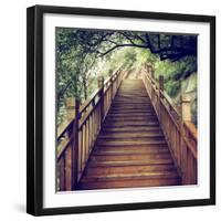 China 10MKm2 Collection - Mountain Woooden Staircase-Philippe Hugonnard-Framed Photographic Print