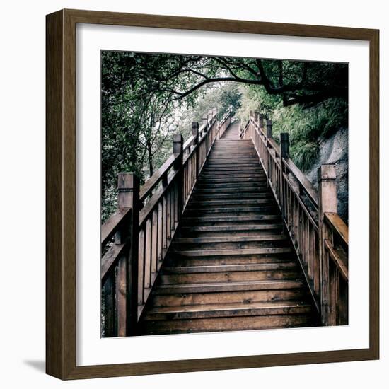 China 10MKm2 Collection - Mountain Woooden Staircase-Philippe Hugonnard-Framed Photographic Print