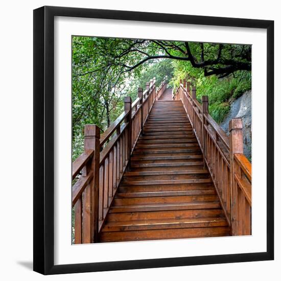 China 10MKm2 Collection - Mountain Woooden Staircase-Philippe Hugonnard-Framed Photographic Print