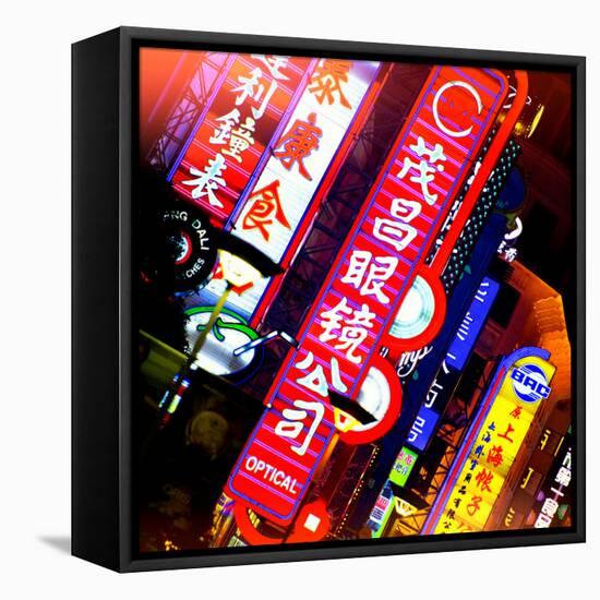 China 10MKm2 Collection - Neon Signs in Nanjing Lu - Shanghai-Philippe Hugonnard-Framed Stretched Canvas