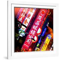 China 10MKm2 Collection - Neon Signs in Nanjing Lu - Shanghai-Philippe Hugonnard-Framed Photographic Print