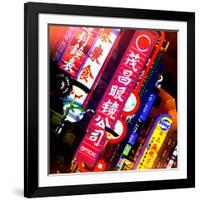 China 10MKm2 Collection - Neon Signs in Nanjing Lu - Shanghai-Philippe Hugonnard-Framed Photographic Print