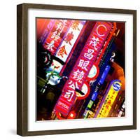 China 10MKm2 Collection - Neon Signs in Nanjing Lu - Shanghai-Philippe Hugonnard-Framed Photographic Print