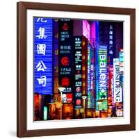 China 10MKm2 Collection - Neon Signs in Nanjing Lu - Shanghai-Philippe Hugonnard-Framed Photographic Print