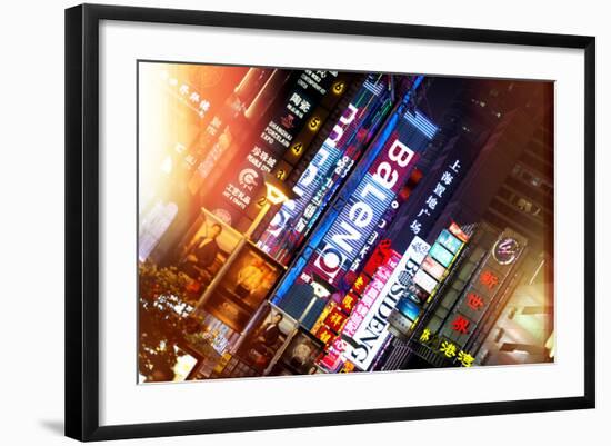 China 10MKm2 Collection - Neon Signs in Nanjing Lu - Shanghai-Philippe Hugonnard-Framed Photographic Print