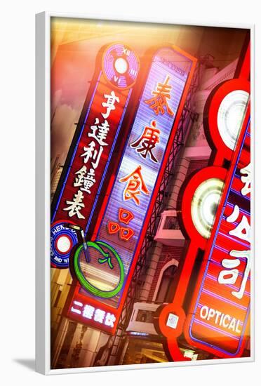 China 10MKm2 Collection - Neon Signs in Nanjing Lu - Shanghai-Philippe Hugonnard-Framed Photographic Print