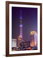 China 10MKm2 Collection - Oriental Pearl Tower at Night - Shanghai-Philippe Hugonnard-Framed Photographic Print