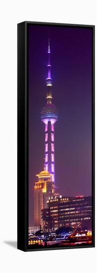 China 10MKm2 Collection - Oriental Pearl Tower at Night - Shanghai-Philippe Hugonnard-Framed Stretched Canvas