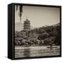 China 10MKm2 Collection - Pagoda at sunset-Philippe Hugonnard-Framed Stretched Canvas