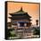 China 10MKm2 Collection - Police and the Bell Tower - Xi'an City-Philippe Hugonnard-Framed Stretched Canvas
