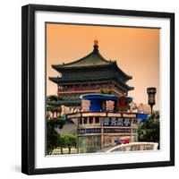 China 10MKm2 Collection - Police and the Bell Tower - Xi'an City-Philippe Hugonnard-Framed Photographic Print