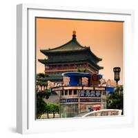 China 10MKm2 Collection - Police and the Bell Tower - Xi'an City-Philippe Hugonnard-Framed Photographic Print