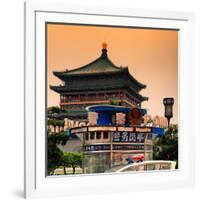 China 10MKm2 Collection - Police and the Bell Tower - Xi'an City-Philippe Hugonnard-Framed Photographic Print