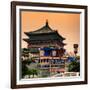 China 10MKm2 Collection - Police and the Bell Tower - Xi'an City-Philippe Hugonnard-Framed Photographic Print