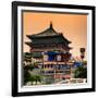 China 10MKm2 Collection - Police and the Bell Tower - Xi'an City-Philippe Hugonnard-Framed Photographic Print