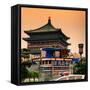 China 10MKm2 Collection - Police and the Bell Tower - Xi'an City-Philippe Hugonnard-Framed Stretched Canvas