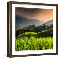 China 10MKm2 Collection - Rice Terraces - Longsheng Ping'an - Guangxi-Philippe Hugonnard-Framed Photographic Print