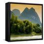 China 10MKm2 Collection - River crossing by Bicycle - Yangshuo-Philippe Hugonnard-Framed Stretched Canvas