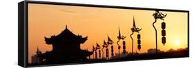 China 10MKm2 Collection - Shadows of the City Walls at sunset - Xi'an City-Philippe Hugonnard-Framed Stretched Canvas