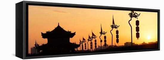 China 10MKm2 Collection - Shadows of the City Walls at sunset - Xi'an City-Philippe Hugonnard-Framed Stretched Canvas