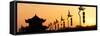 China 10MKm2 Collection - Shadows of the City Walls at sunset - Xi'an City-Philippe Hugonnard-Framed Stretched Canvas