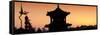 China 10MKm2 Collection - Shadows of the City Walls at sunset - Xi'an City-Philippe Hugonnard-Framed Stretched Canvas