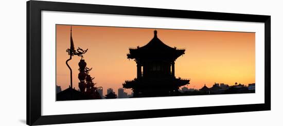 China 10MKm2 Collection - Shadows of the City Walls at sunset - Xi'an City-Philippe Hugonnard-Framed Photographic Print