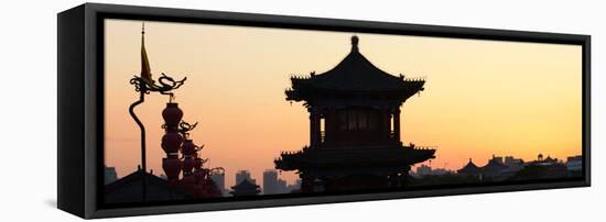 China 10MKm2 Collection - Shadows of the City Walls at sunset - Xi'an City-Philippe Hugonnard-Framed Stretched Canvas