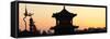 China 10MKm2 Collection - Shadows of the City Walls at sunset - Xi'an City-Philippe Hugonnard-Framed Stretched Canvas