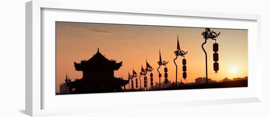 China 10MKm2 Collection - Shadows of the City Walls at sunset - Xi'an City-Philippe Hugonnard-Framed Photographic Print