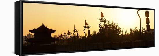 China 10MKm2 Collection - Shadows of the City Walls at sunset - Xi'an City-Philippe Hugonnard-Framed Stretched Canvas