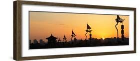 China 10MKm2 Collection - Shadows of the City Walls at sunset - Xi'an City-Philippe Hugonnard-Framed Photographic Print