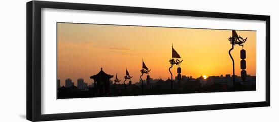 China 10MKm2 Collection - Shadows of the City Walls at sunset - Xi'an City-Philippe Hugonnard-Framed Photographic Print