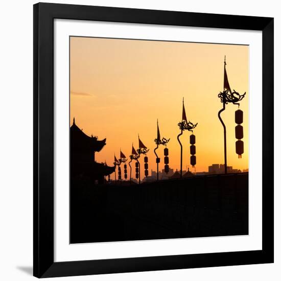 China 10MKm2 Collection - Shadows of the City Walls at sunset - Xi'an City-Philippe Hugonnard-Framed Photographic Print