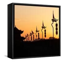 China 10MKm2 Collection - Shadows of the City Walls at sunset - Xi'an City-Philippe Hugonnard-Framed Stretched Canvas