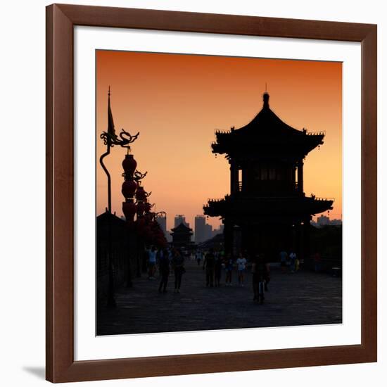 China 10MKm2 Collection - Shadows of the City Walls at sunset - Xi'an City-Philippe Hugonnard-Framed Photographic Print