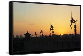 China 10MKm2 Collection - Shadows of the City Walls at sunset - Xi'an City-Philippe Hugonnard-Framed Stretched Canvas