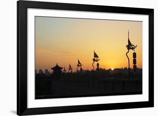 China 10MKm2 Collection - Shadows of the City Walls at sunset - Xi'an City-Philippe Hugonnard-Framed Photographic Print