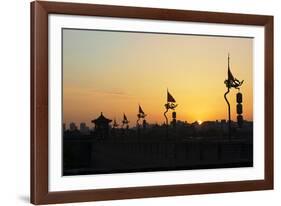 China 10MKm2 Collection - Shadows of the City Walls at sunset - Xi'an City-Philippe Hugonnard-Framed Photographic Print