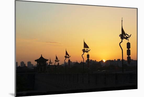 China 10MKm2 Collection - Shadows of the City Walls at sunset - Xi'an City-Philippe Hugonnard-Mounted Photographic Print