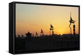 China 10MKm2 Collection - Shadows of the City Walls at sunset - Xi'an City-Philippe Hugonnard-Framed Stretched Canvas