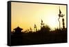 China 10MKm2 Collection - Shadows of the City Walls at sunset - Xi'an City-Philippe Hugonnard-Framed Stretched Canvas