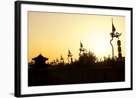 China 10MKm2 Collection - Shadows of the City Walls at sunset - Xi'an City-Philippe Hugonnard-Framed Photographic Print