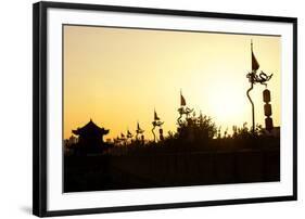 China 10MKm2 Collection - Shadows of the City Walls at sunset - Xi'an City-Philippe Hugonnard-Framed Photographic Print