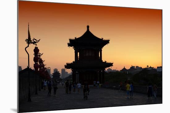 China 10MKm2 Collection - Shadows of the City Walls at sunset - Xi'an City-Philippe Hugonnard-Mounted Photographic Print