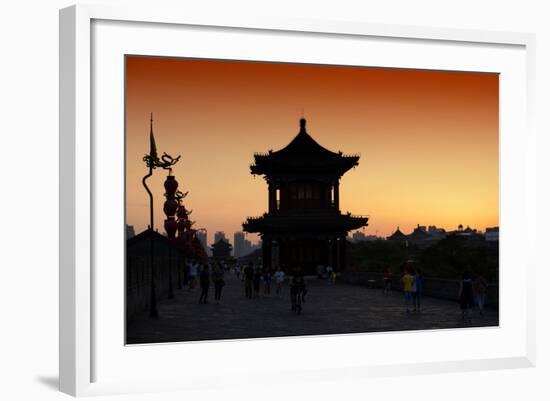 China 10MKm2 Collection - Shadows of the City Walls at sunset - Xi'an City-Philippe Hugonnard-Framed Photographic Print