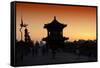 China 10MKm2 Collection - Shadows of the City Walls at sunset - Xi'an City-Philippe Hugonnard-Framed Stretched Canvas