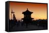 China 10MKm2 Collection - Shadows of the City Walls at sunset - Xi'an City-Philippe Hugonnard-Framed Stretched Canvas