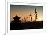 China 10MKm2 Collection - Shadows of the City Walls at sunset - Xi'an City-Philippe Hugonnard-Framed Photographic Print