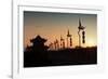 China 10MKm2 Collection - Shadows of the City Walls at sunset - Xi'an City-Philippe Hugonnard-Framed Photographic Print